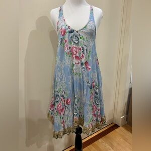 Free People Blue and Pink Floral Dress